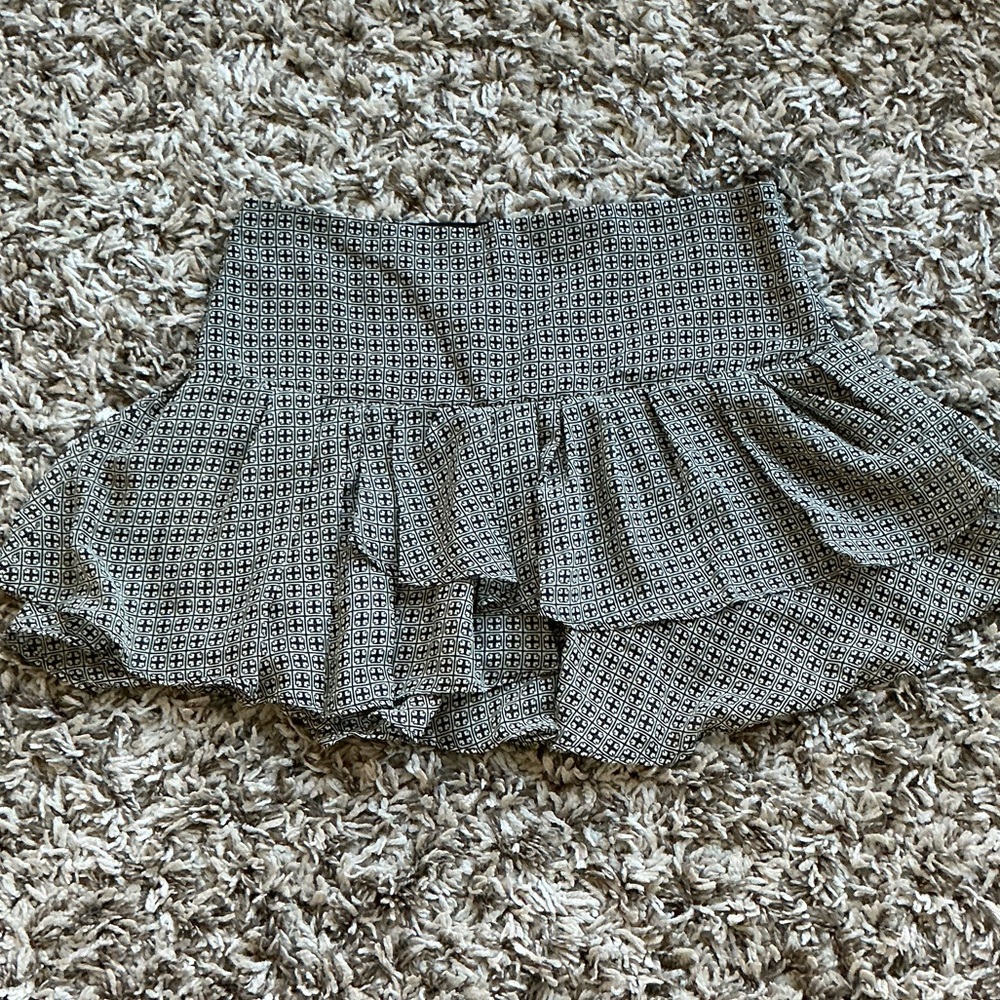 Mango Black and White Mini Skirt